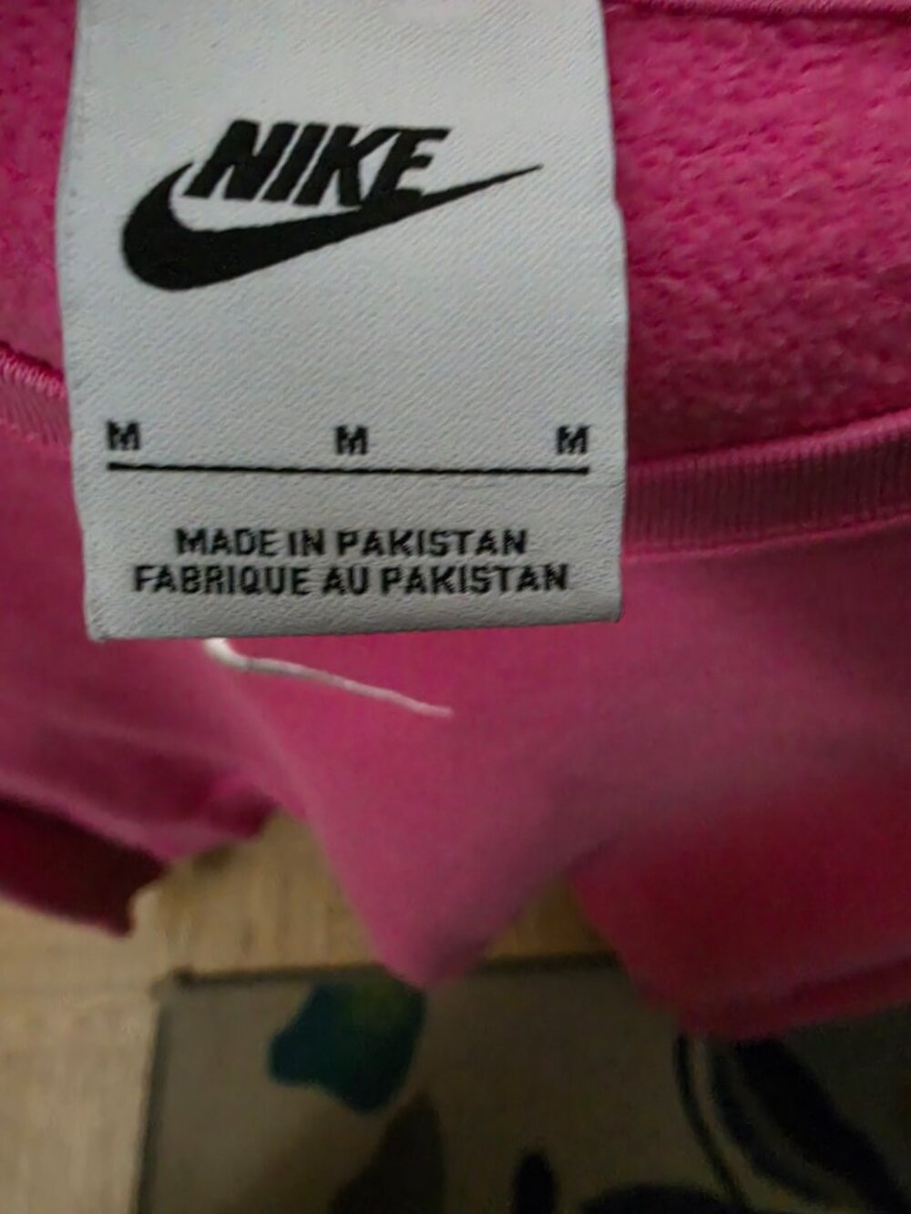 Nike Phoenix Fleece Women's Pink Crewneck Oversized Cropped Sweatshirt Sz M - Picture 4 of 12